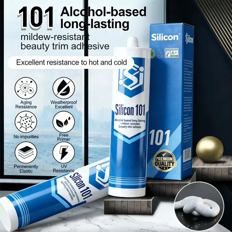 101 Alcohol-based long-lasting mildew-resistant beauty trim adhesive