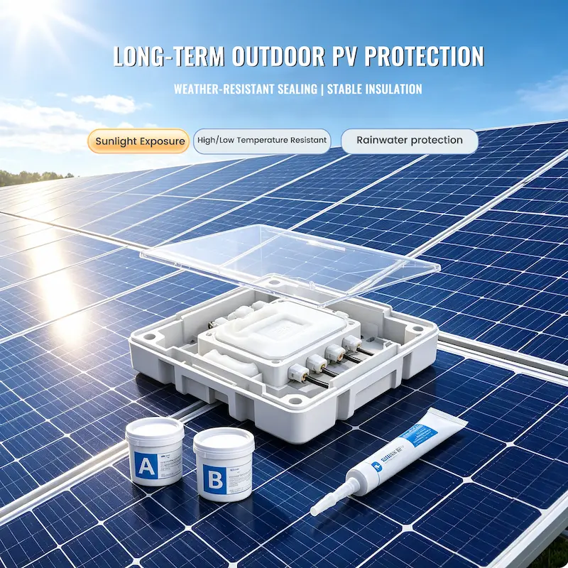 Main image generation for two-component photovoltaic potting compound products